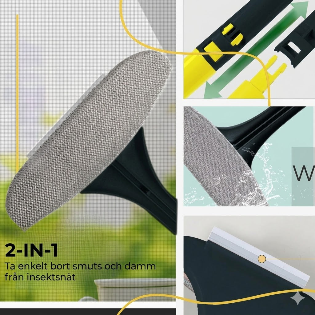 2-i-1 Multifunktionell fönster- och nätborste