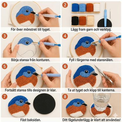 Kreativt DIY-broderiset för underlägg