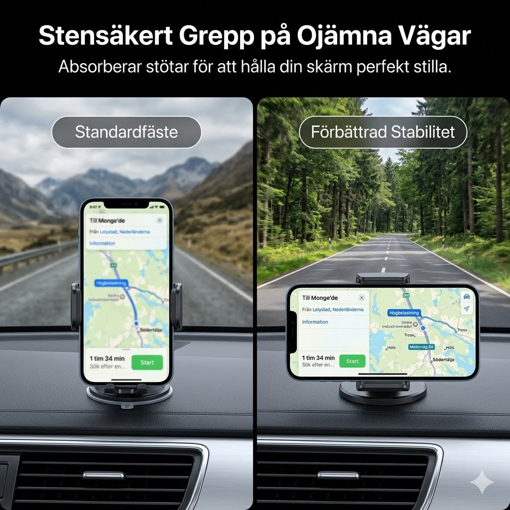360° roterande telefonhållare för instrumentbrädan