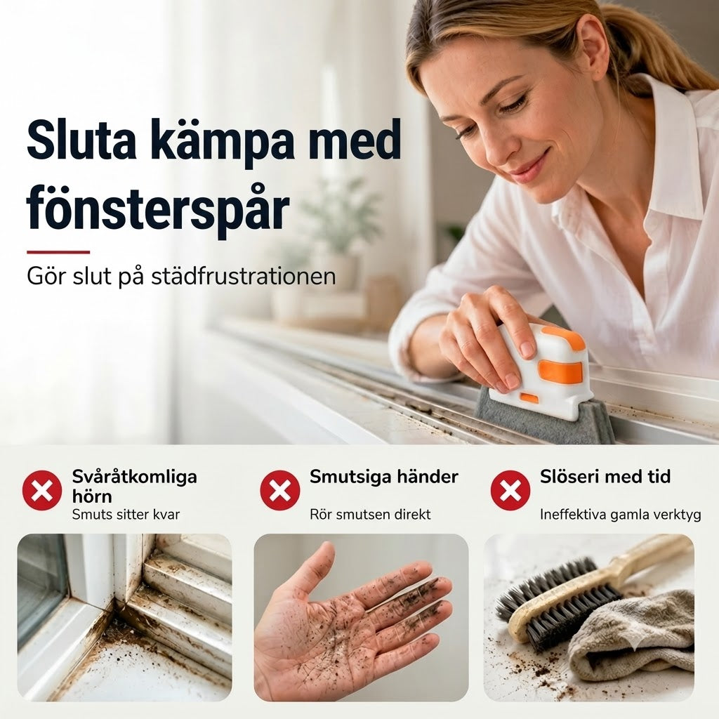 Multifunktionell 3 i 1 rengörare för skenor och springor