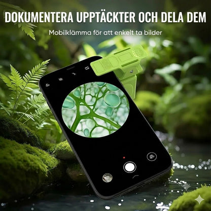 Bärbart pedagogiskt mikroskop med mobilhållare för barn