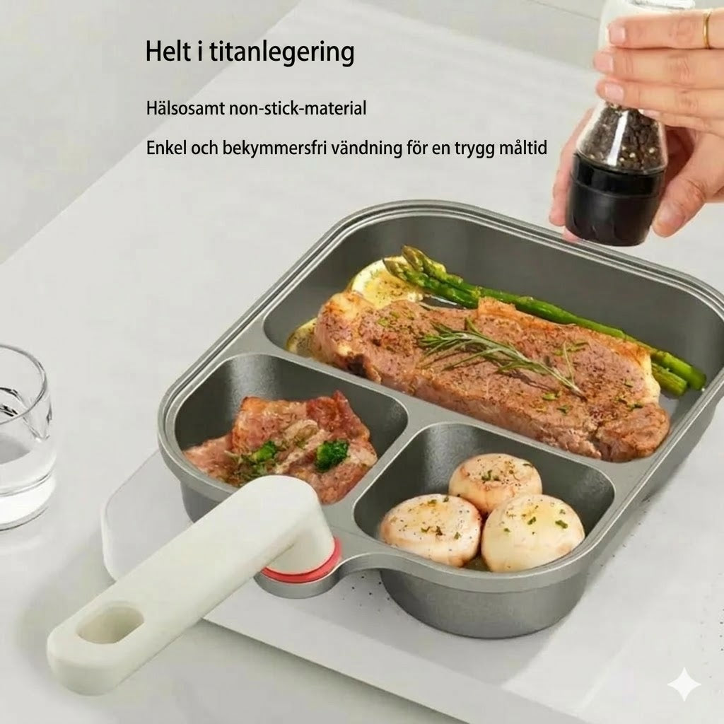 Stor tre-i-ett-koppformad panna