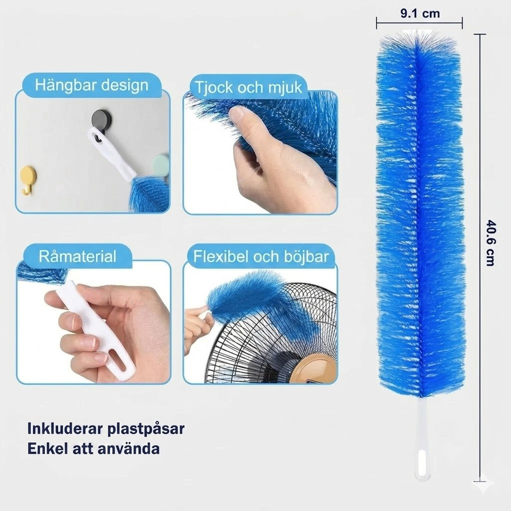 Böjbar mikrofiberdammvippa – andas fritt igen!