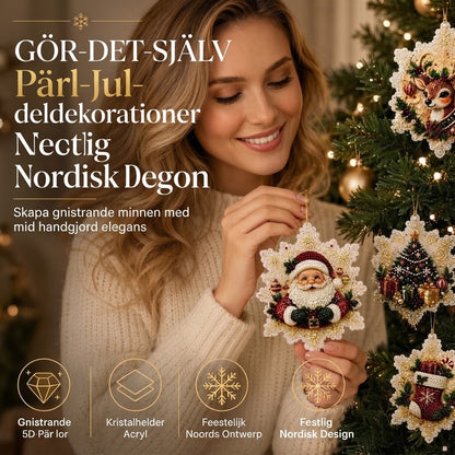 DIY pysselset för julkulor med pärlor och akryl