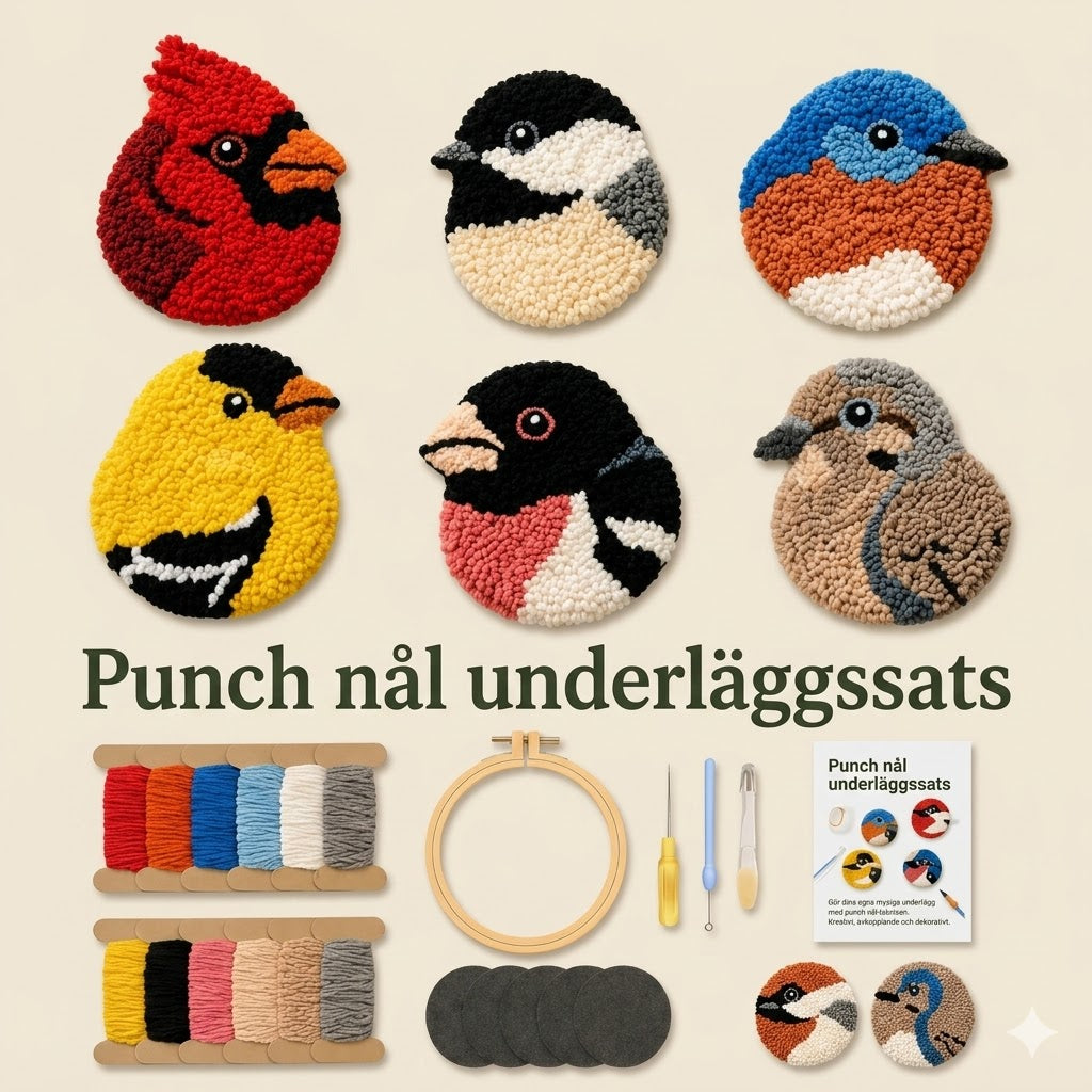 Kreativt DIY-broderiset för underlägg