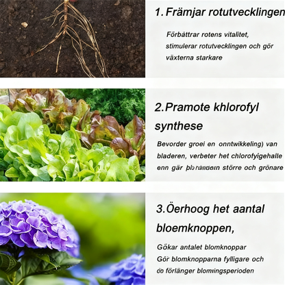 Långsamt frisättande gödselmedel i tablettform för växter