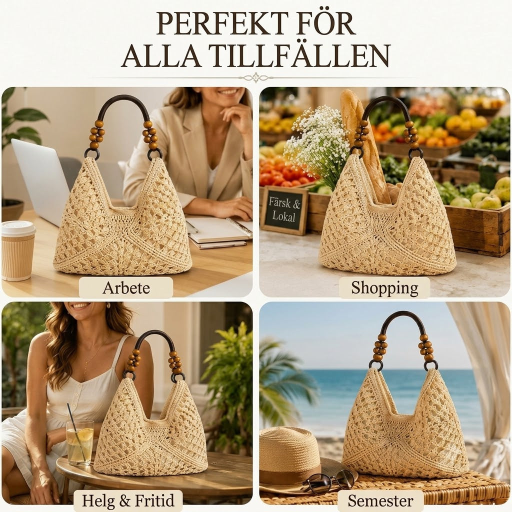 Boho Classic vävd shopperväska