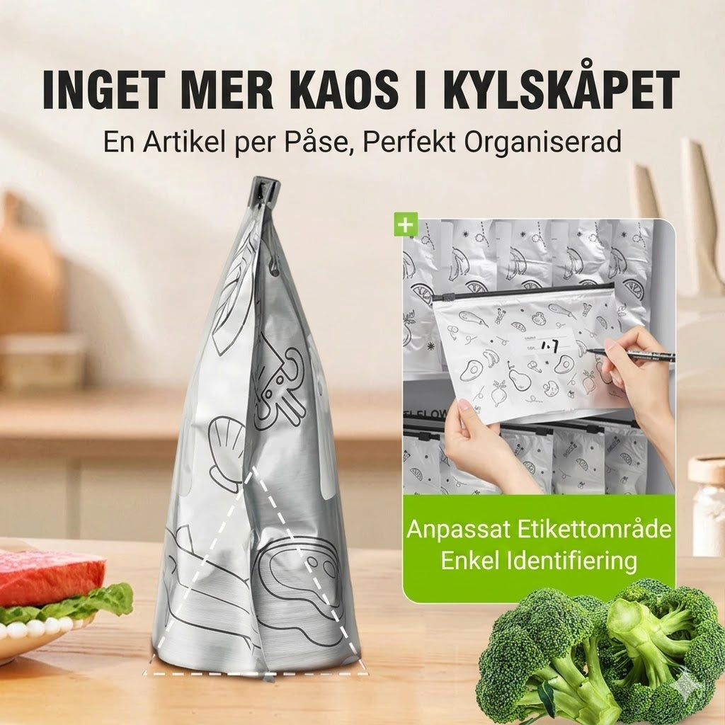 Återanvändbara täta förvaringspåsar i aluminiumfolie (10-pack)