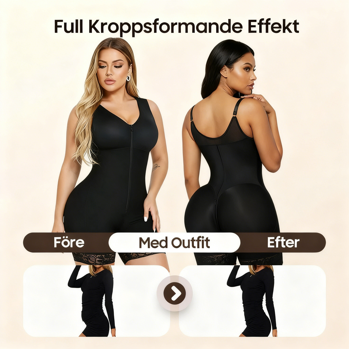 Magkontroll Rumplyftare Shaper Med Dragkedja Gren Fajas Colombianas