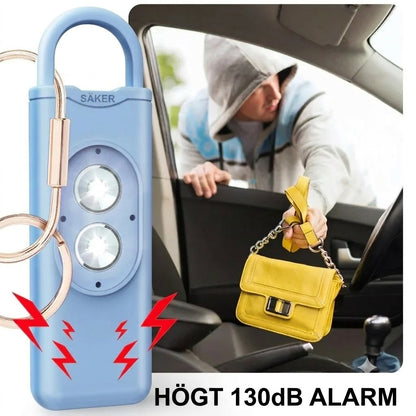 Uppladdningsbart personlarm med ficklampa och 130 dB siren