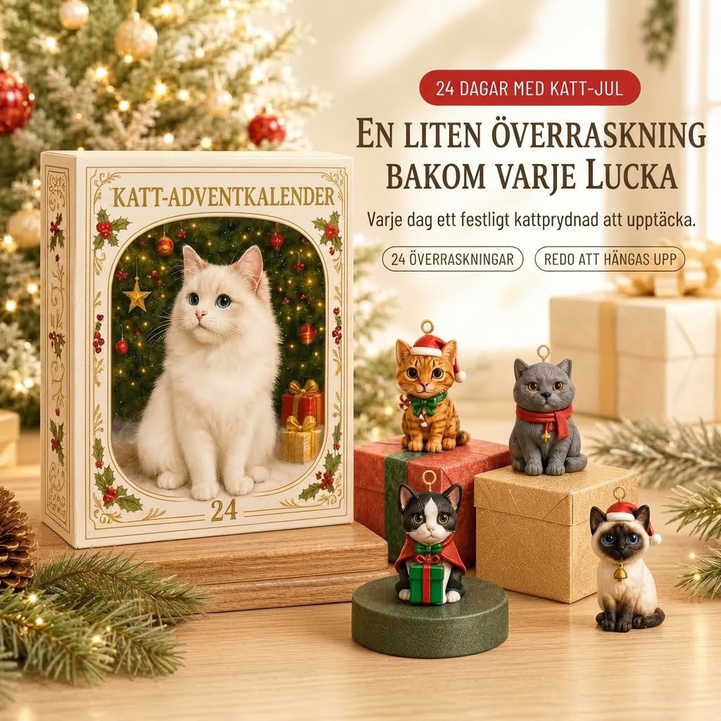 3D kattadventskalender med överraskningsaskar