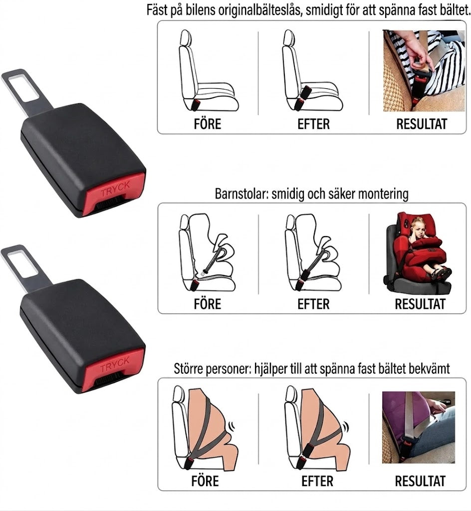 Universell bilbältesförlängare