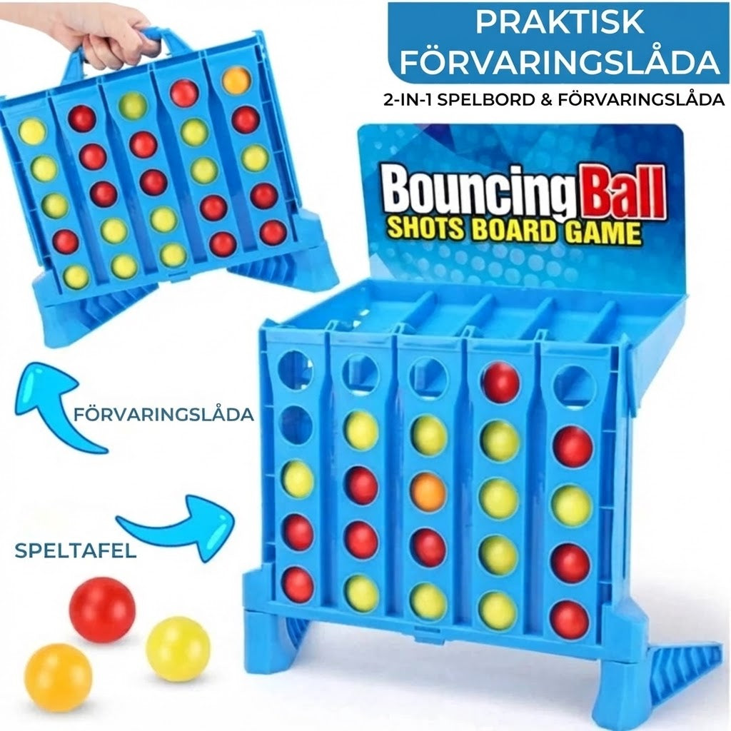 Fyra i rad studslek med bollar