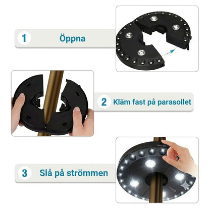 UMINA Parasollampa med 28 LED-lampor