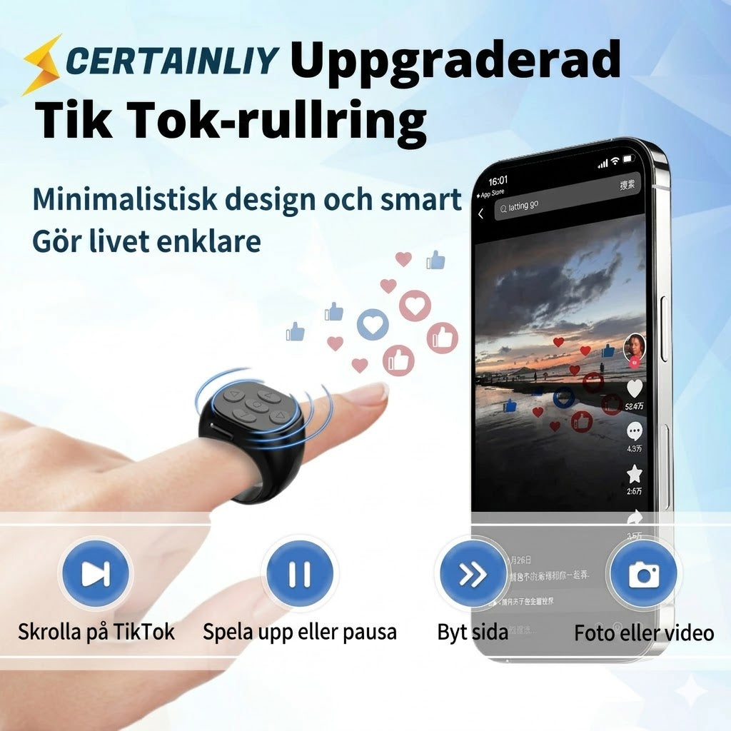 Trådlös fjärrkontroll med fingertoppskontroll