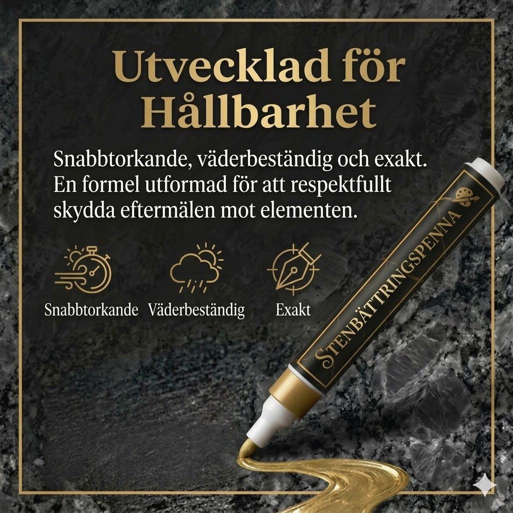 Gyllene gravstensmarkör för restaurering