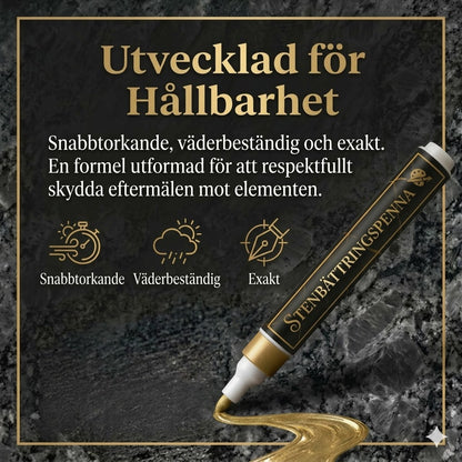 Gyllene gravstensmarkör för restaurering