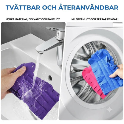 Set med återanvändbara dammdukar i fleece