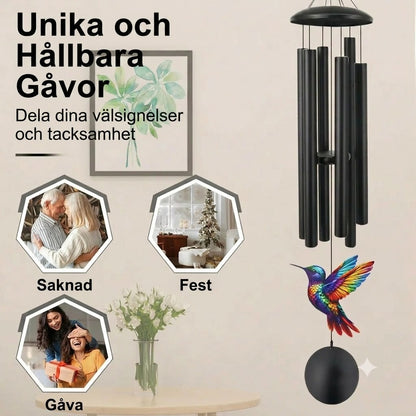 Vintage minnesvindspel i metall för trädgården