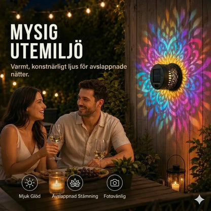 Mandala solcellslampa – vacker projektion & IP65 vattentät