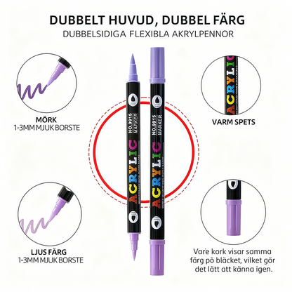 Akrylfärgpenna med dubbla spetsar