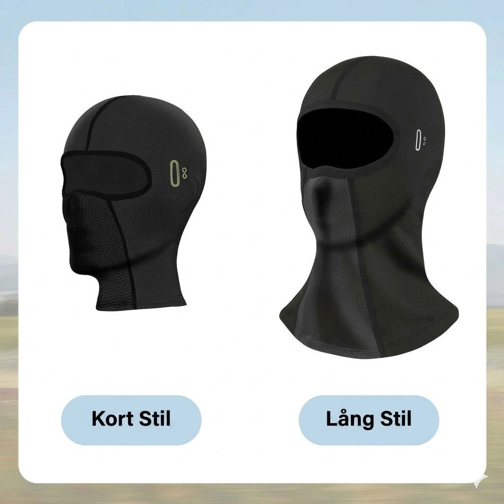 Vindtät heltäckande ansiktsmask med solskydd och snabbtorkande funktion