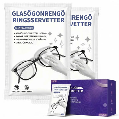 Imfria rengöringsdukar för glasögonlinser – 100 st