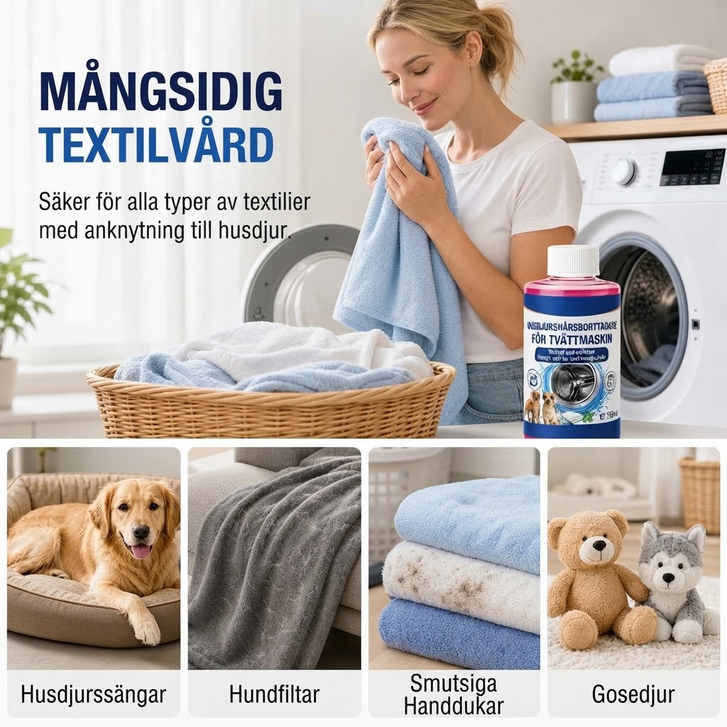 4 i 1 tvättmaskinsrengörare mot djurhår och dålig lukt