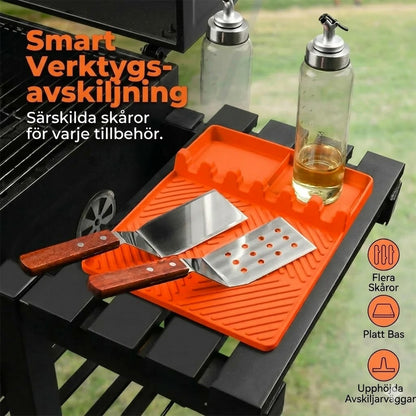 Högkvalitativ grillmatta i silikon för sidohylla – skyddar mot fett och spill