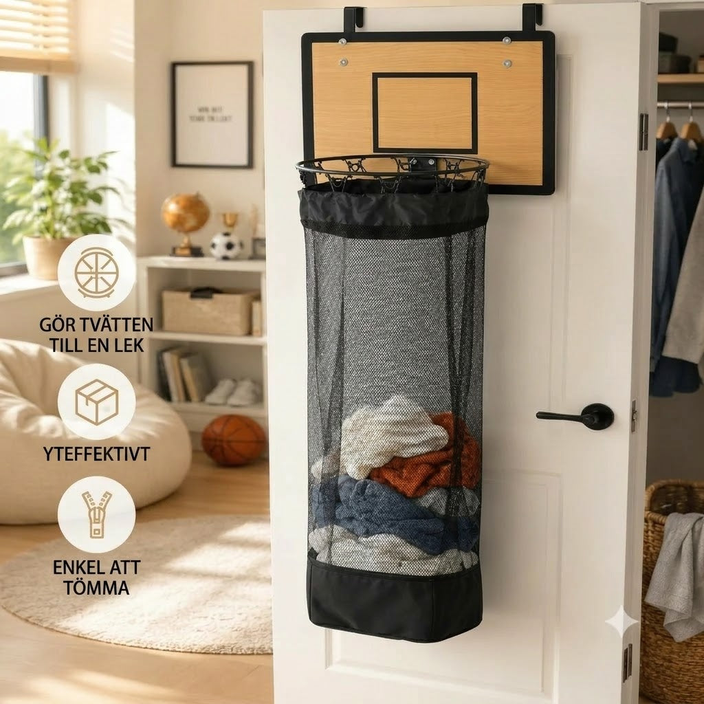 Tvättkorg med basketkorg för dörr