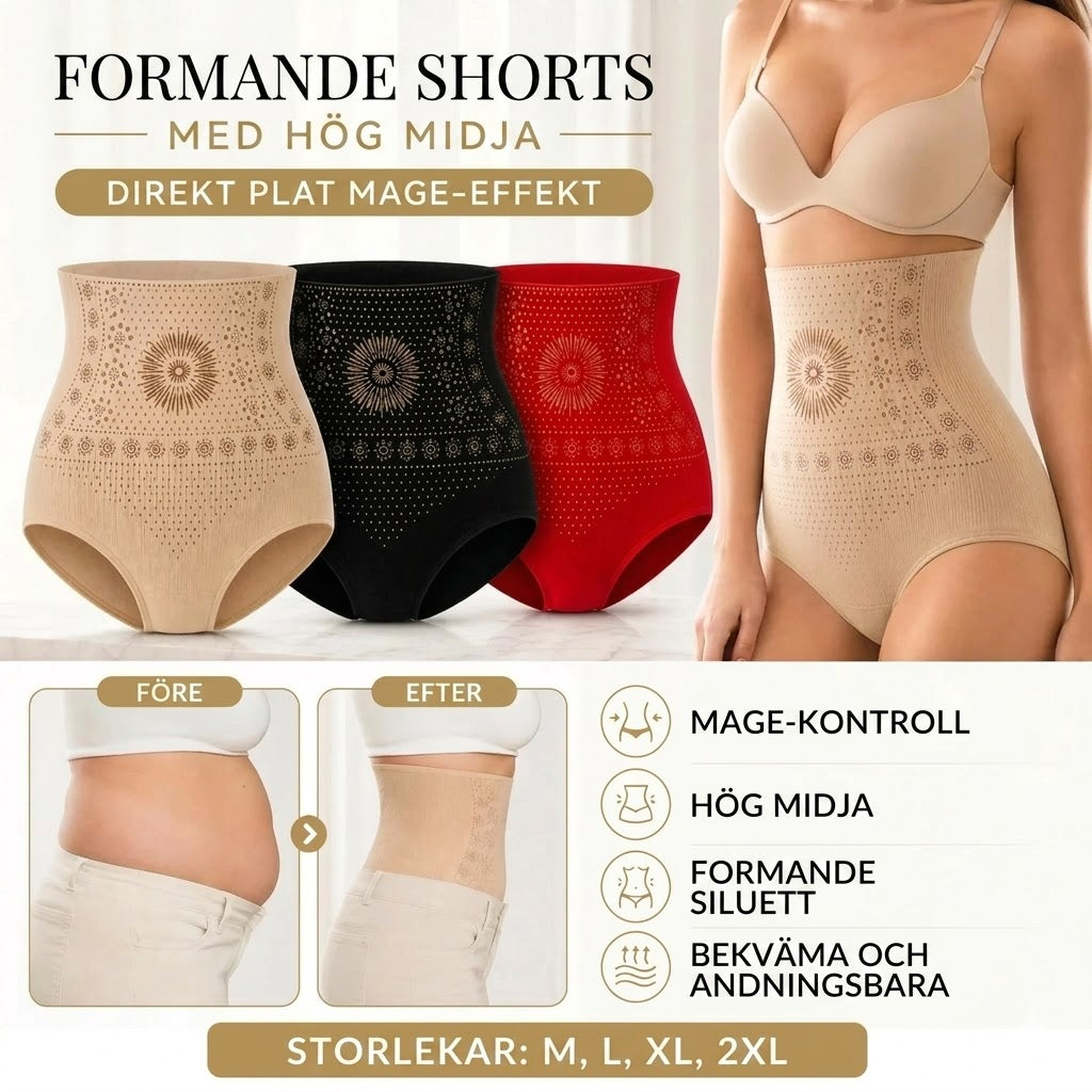 Formande shorts med hög midja