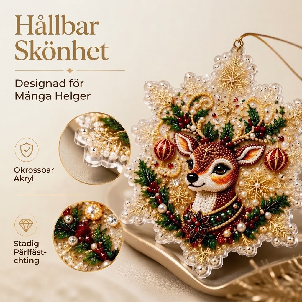 DIY pysselset för julkulor med pärlor och akryl