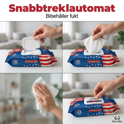 US Nanosilverjon-våtservetter med ultra-rengöring (80 st/förpackning)