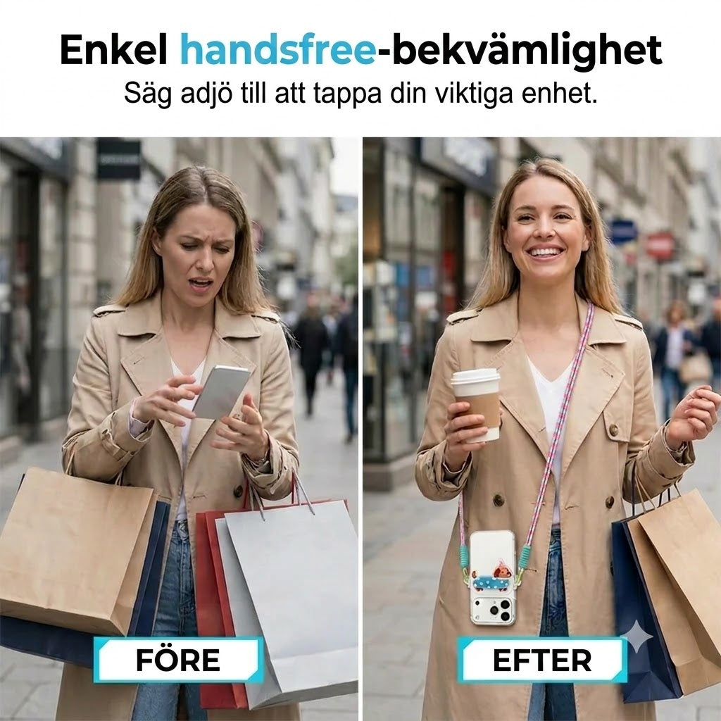 Mobiltelefonklämma med djurmotiv och handledsrem