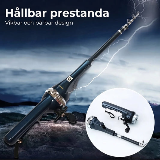 Kompakt teleskopiskt fiskespö