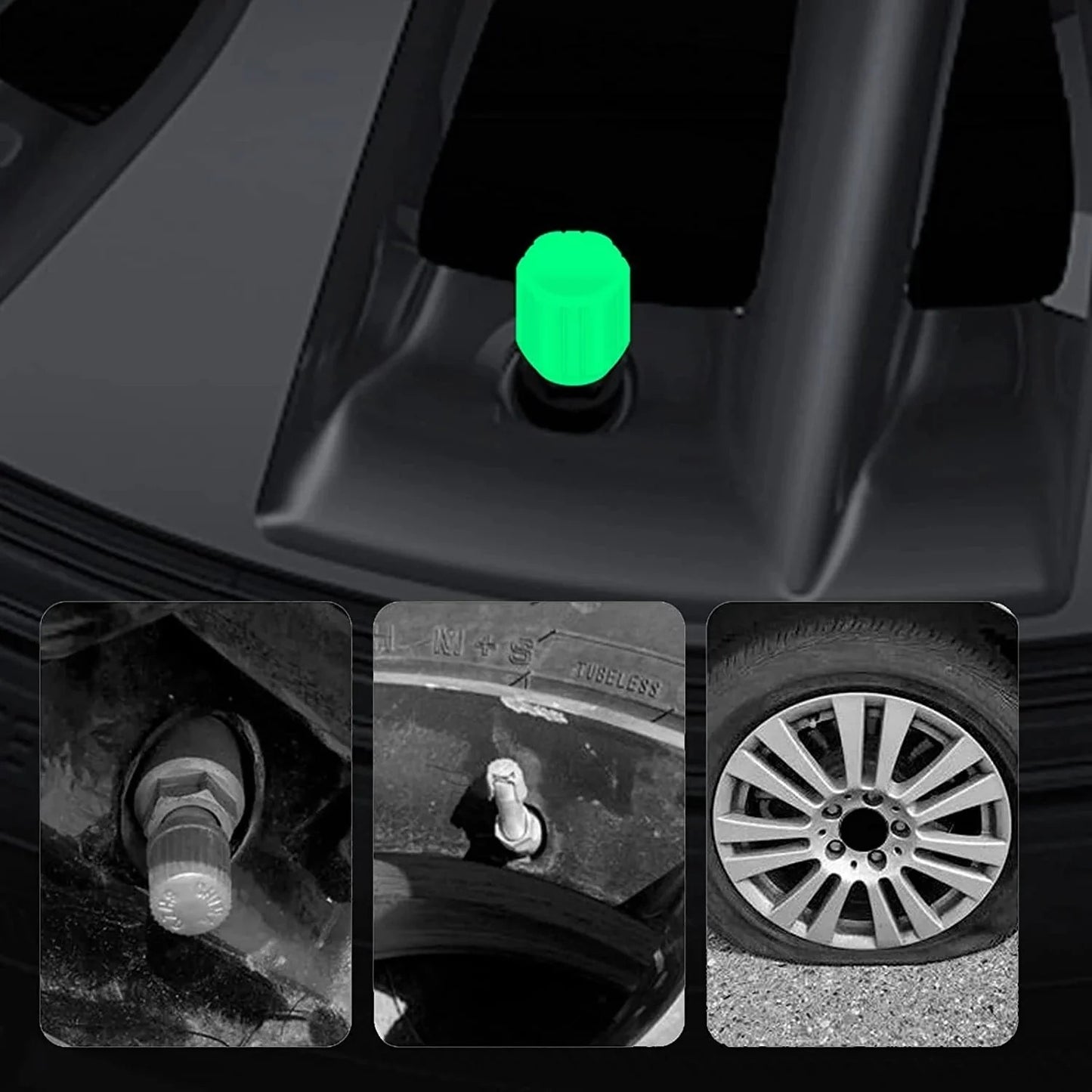 LED-ventilhattar för bil och cykel