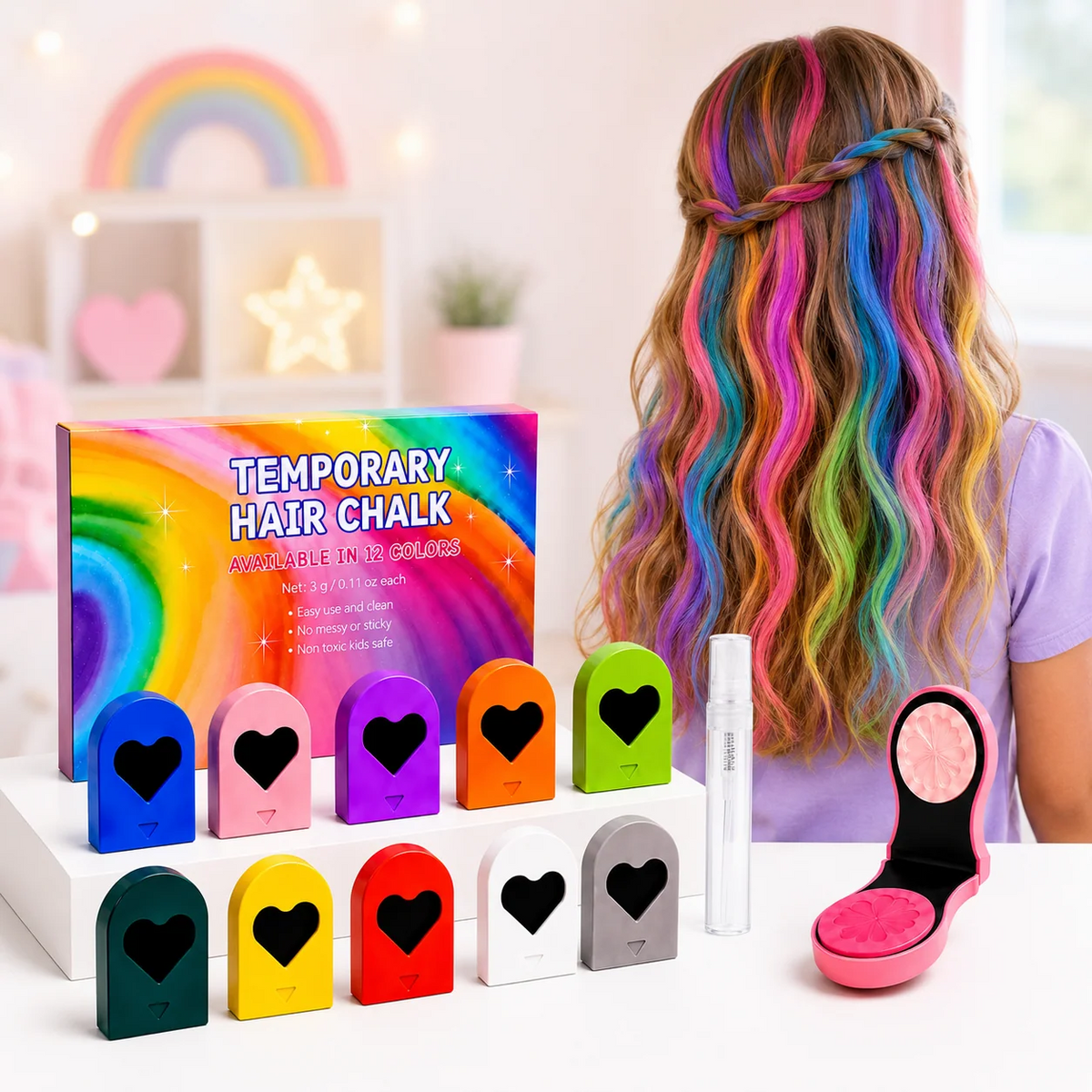 ColorPop urtvättbara hårkritor 12 färger