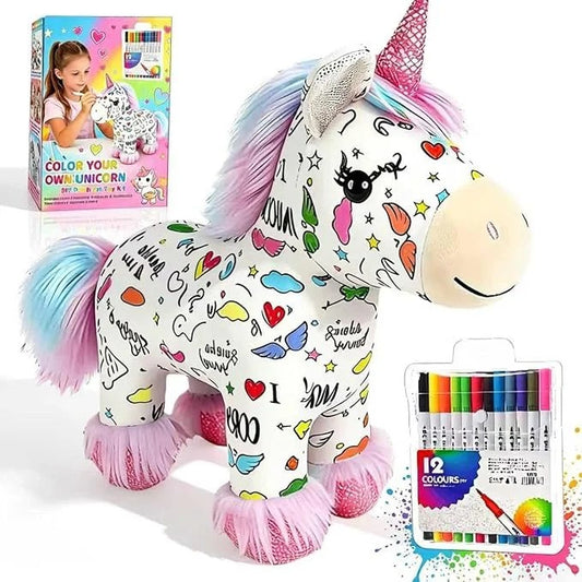 ColorMagic Unicorn tvättbart enhörningsgosedjur att färglägga