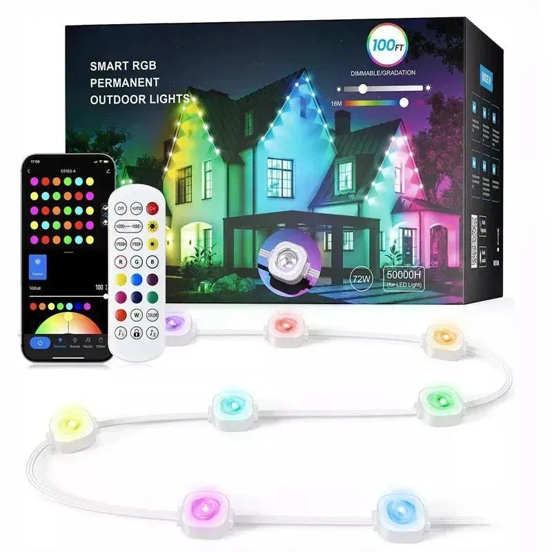 Smart RGB-ljusslinga för utomhusbruk med appstyrning