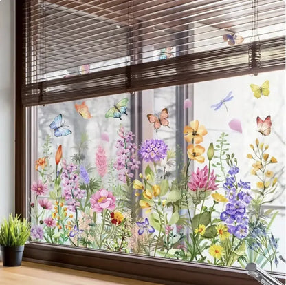 Blommor Fönsterdekaler – Stämningsfullt Och Utan Limrester
