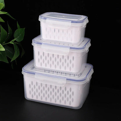 Frukt- och grönsaksbox med avtagbart durkslag – skölj, förvara och håll fräscht