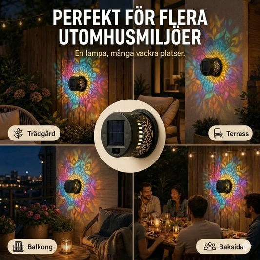 Mandala solcellslampa – vacker projektion & IP65 vattentät