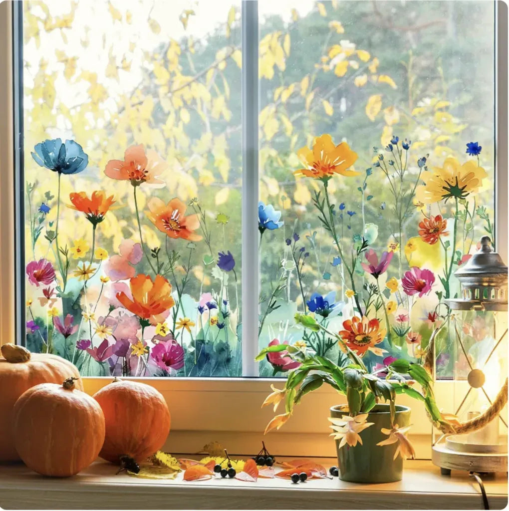 Blommor Fönsterdekaler – Stämningsfullt Och Utan Limrester
