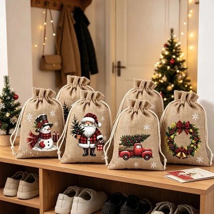 Julpresentpåsar med dragsko 5-pack