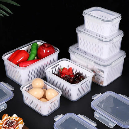 Frukt- och grönsaksbox med avtagbart durkslag – skölj, förvara och håll fräscht