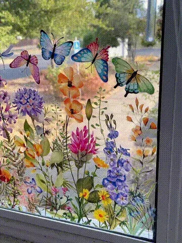 Blommor Fönsterdekaler – Stämningsfullt Och Utan Limrester