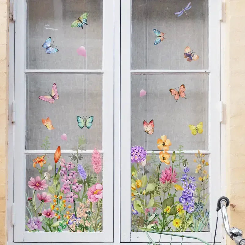 Blommor Fönsterdekaler – Stämningsfullt Och Utan Limrester