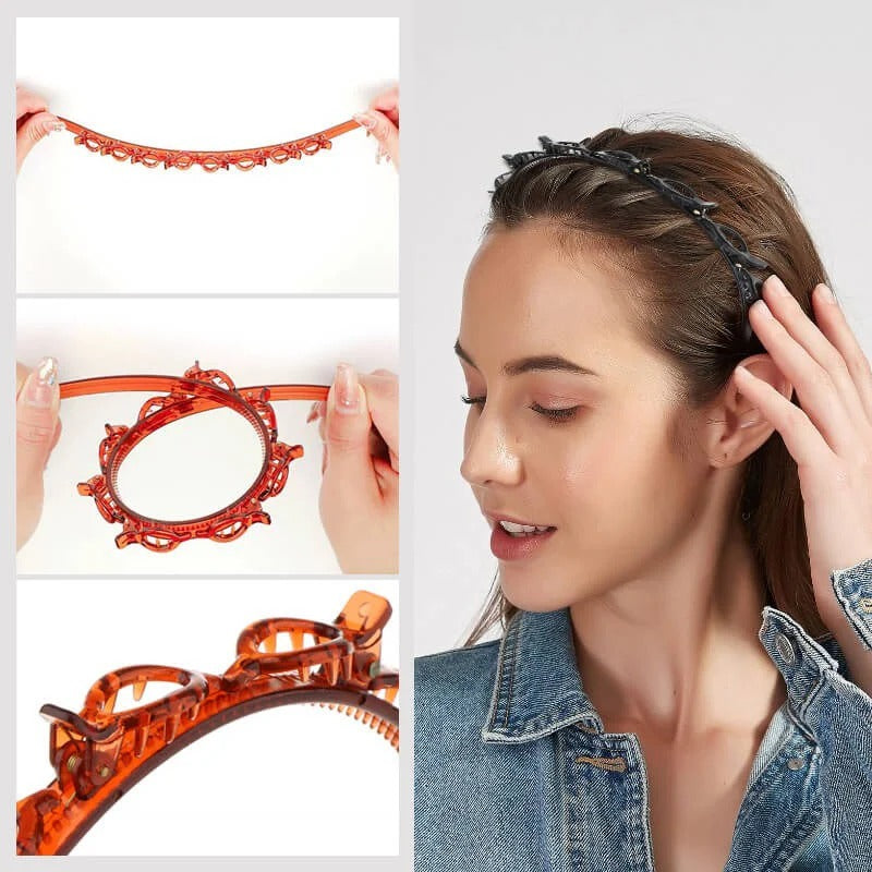 Flätat Hårband med Hårklämma