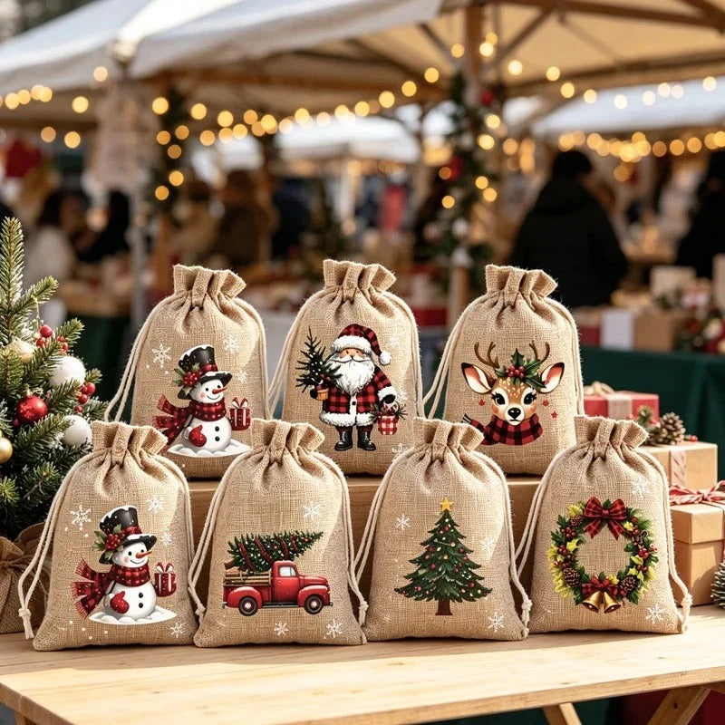 Julpresentpåsar med dragsko 5-pack