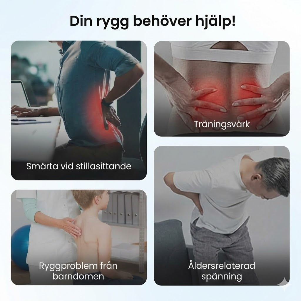 Magnetisk akupunkturmassage och ryggsträckare för ländryggen